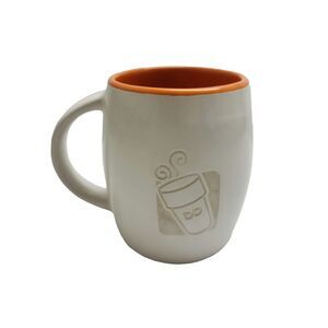 2012 Dunkin' Donuts Engraved Mug 14 oz Logo Off-White Orange Logo Handle